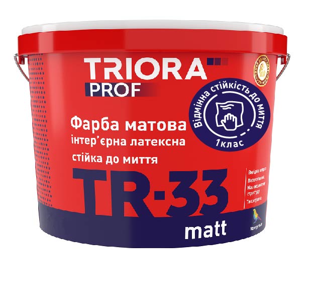 Фарба інтер’єрна латексна TR-33 matt TRIORA prof 1 л